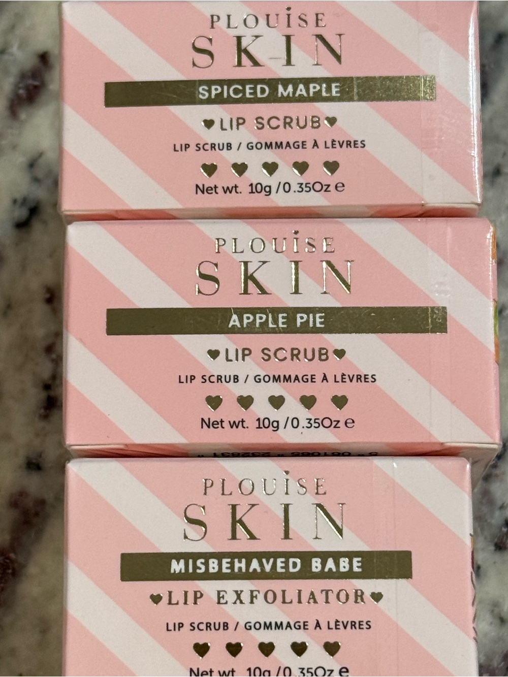 P. Louise Lip Scrub (3) - Apple Pie / Spiced Maple / Misbehaved Babe. NEW
